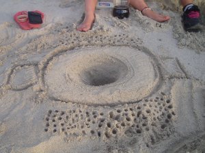 making stuff in the sand lol!!!!!