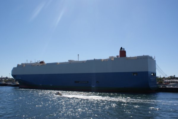 massive cargo ships in Fremantle