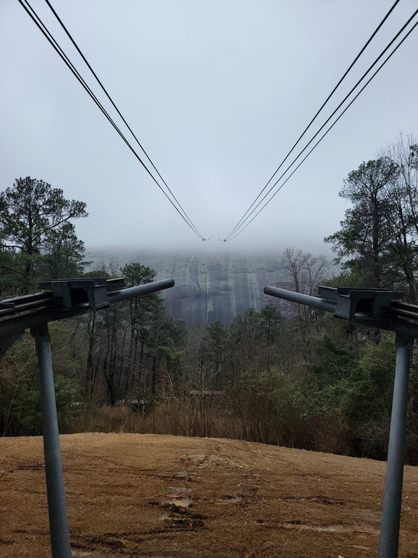 The Cable Car disappearing in the fog
