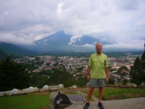 overlooking Antigua with Volcan de Agua in background