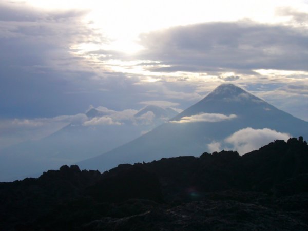 Volcan de Agua and clouds