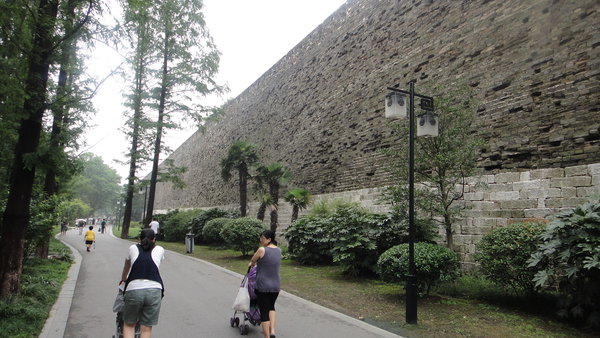 The Nanjing city wall from within the park