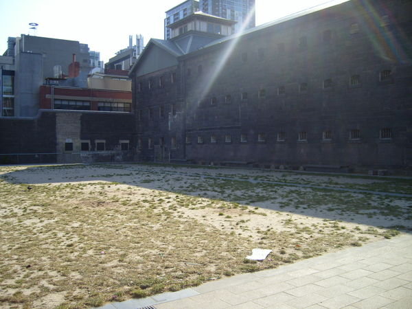 The yard at the Old Melbourne Gaol...