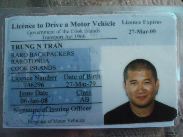 Cook Islands Drivers License - Tran