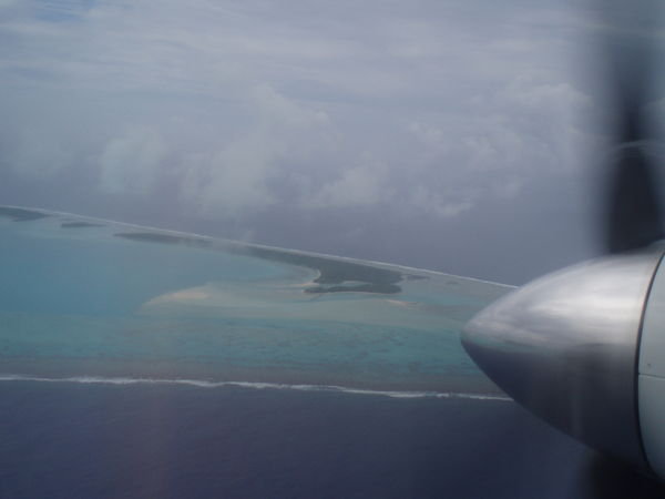 Flying Over the Aitutaki Lagoon