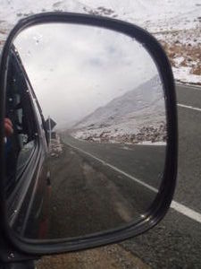 Rear View Mirror - Lindis Pass, New Zealand