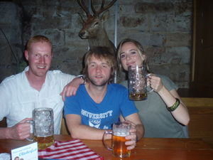 Me, Mark and Camilla at Lowenbrau