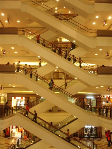 Escalaters in Times Square Shopping Plaza - KL