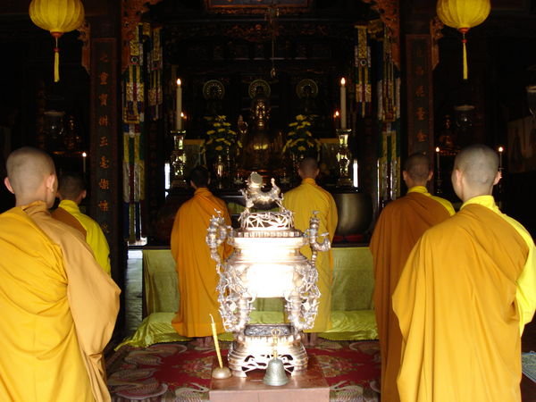 Monks Chanting at Temple Near Hue'