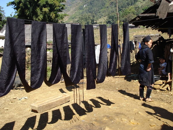 Village People Dye Materials To Make Clothes and Sell at the Market in Sapa