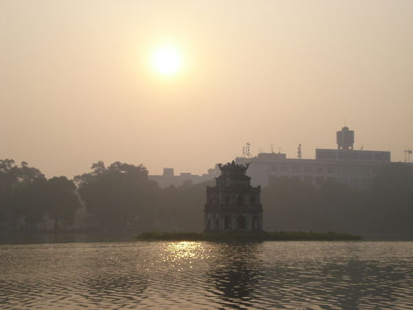 Sun Rises Early Morning Over Hanoi