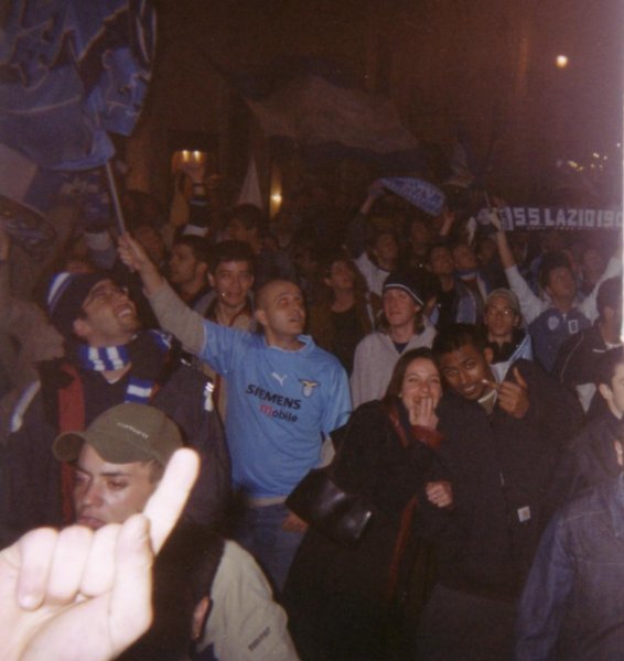 Sohom Flicks the Bird in the middle of some Lazio celebrations