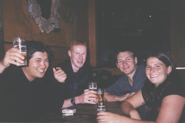 Trung, Me, Iain and Jessica (USA) - In Bruges