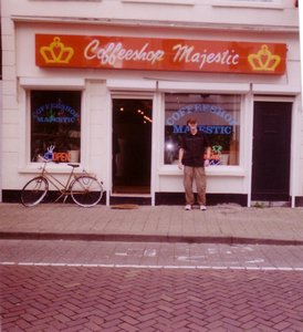Outside Coffeeshop Majestic, my "local" in Breda