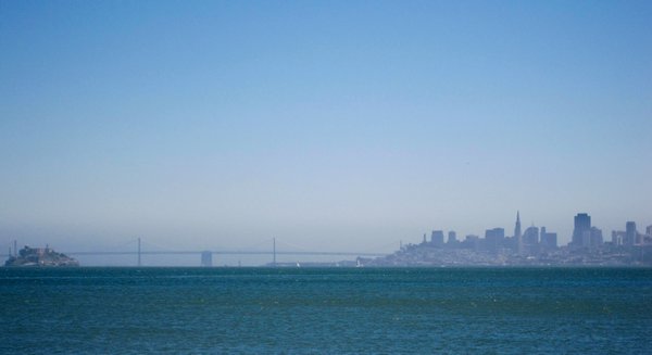 Looking back to San Fran shoreline and the Bay Bridge