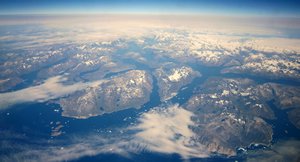 What the South tip of Greenland looks like from high up