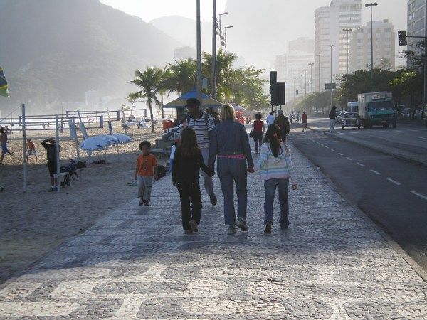Det karakteristiske fortov som går langs Copacabana og Ipanama