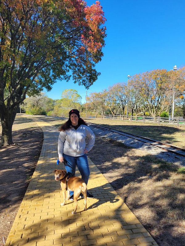 Me and Copper on the yellow brick road