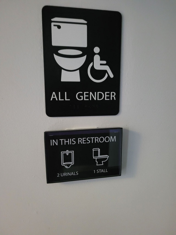 Amazingly inclusive bathrooms at the theatre