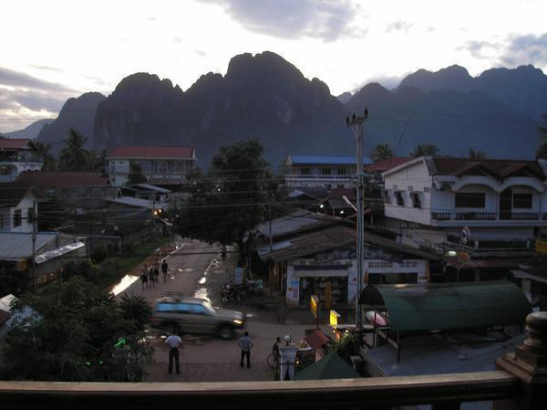 Vang Vieng town, View from my hotel