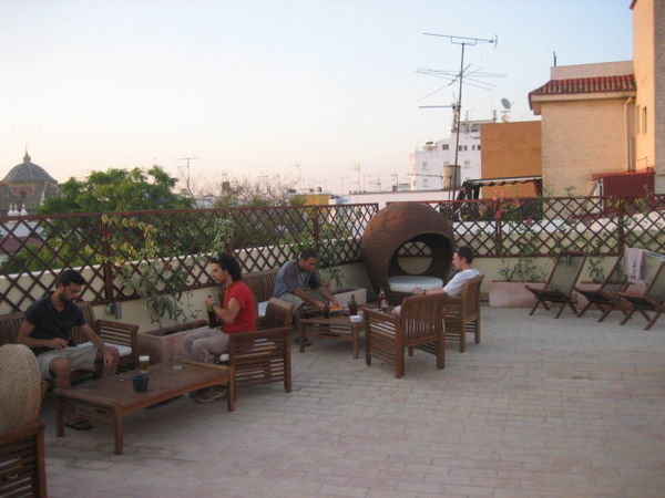 Rooftop Patio At The Samay Hostel, Seville