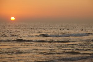Surfers At Sunset, Hikkaduwa