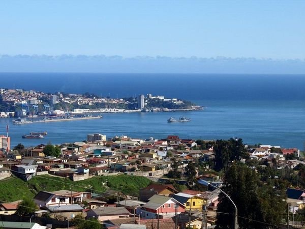 Uitzicht op Valparaiso