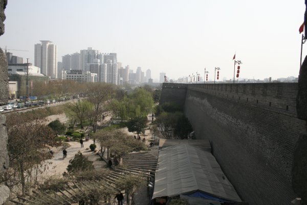 Looking Outside From Xi'an City Wall