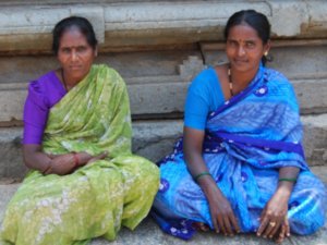 Ladies at temple in Somnathpur.