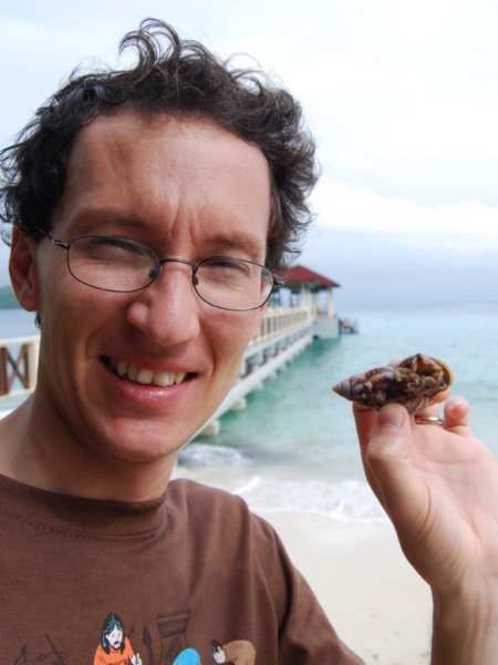 Craig saves a snail - Perhentian Islands