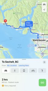 Vancouver to Sechelt