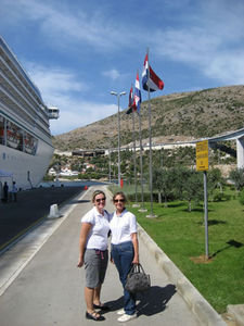 Getting off the ship in Dubrovnik
