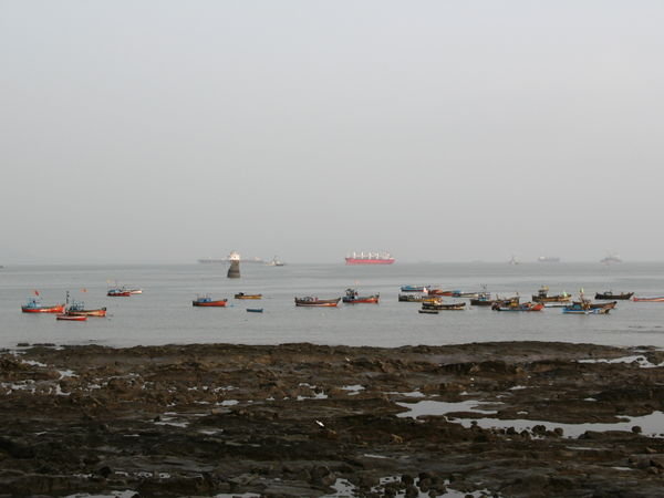 Fishing Boats in the Harbor Near the Gateway of India