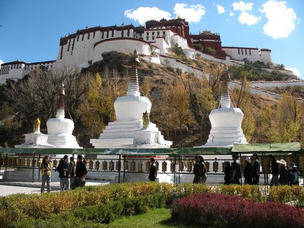 Stupas outside the Potala Palace