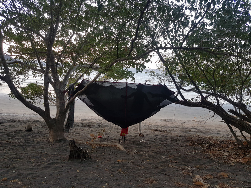 Hammock set up on Playa Panamá 