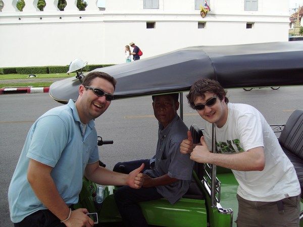 sean and mark with our tuk tuk driver