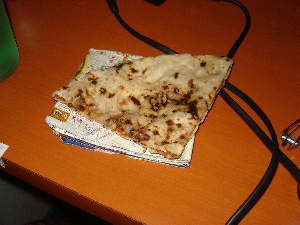 My breakfast after sneaking it out of the arabic eatery the previous night - you can't beat a bit of keema naan.