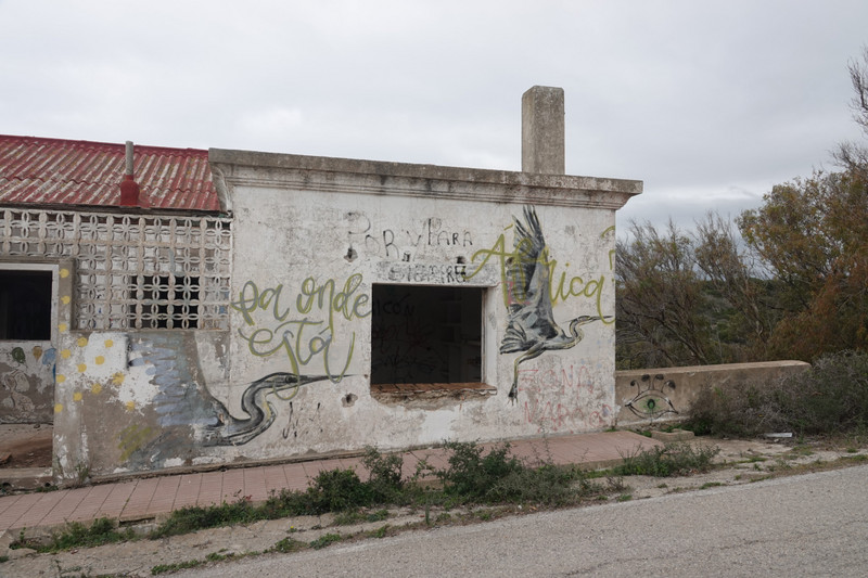 Graffiti on an abandoned house.