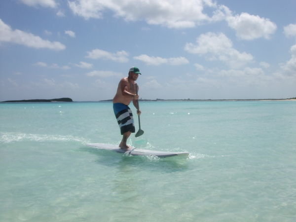 Chet paddle boarding