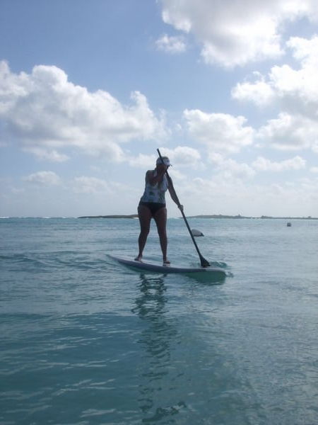 Susie trying out paddle boarding!