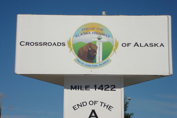 end of AK highway sign