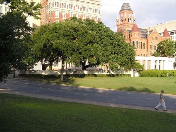 Site of Kennedy's asassination from the grassy knoll