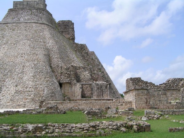 Uxmal Temple showing construction stages
