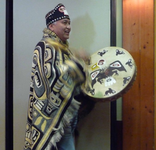 Tlingit Mayor performing for us