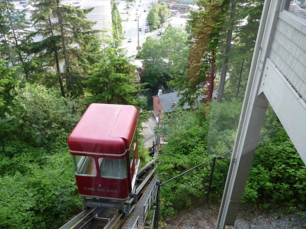 Westmark Cape Lodge cable car to Creek Street