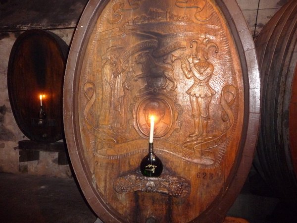 Wine barrel and CO2 warnng candle