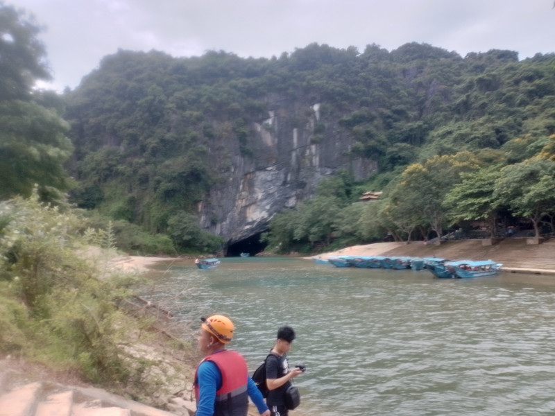 Gearing up to enter phong nha cave