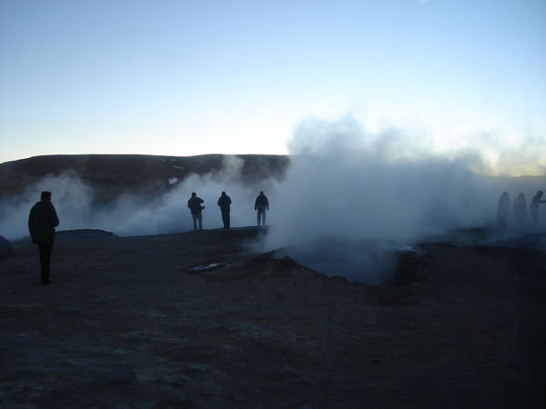 people in the geysers