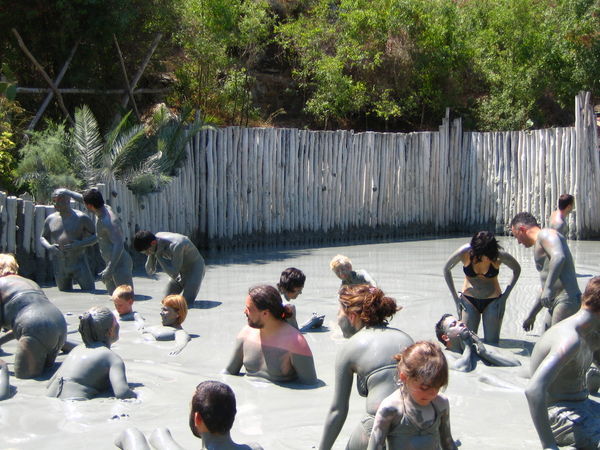 Popular mud bath in Dalyan