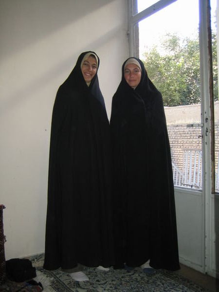 Mashhad - Annamaria and Benedicte in Tchador